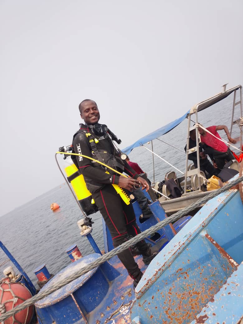 Diver smiling on the dive boat